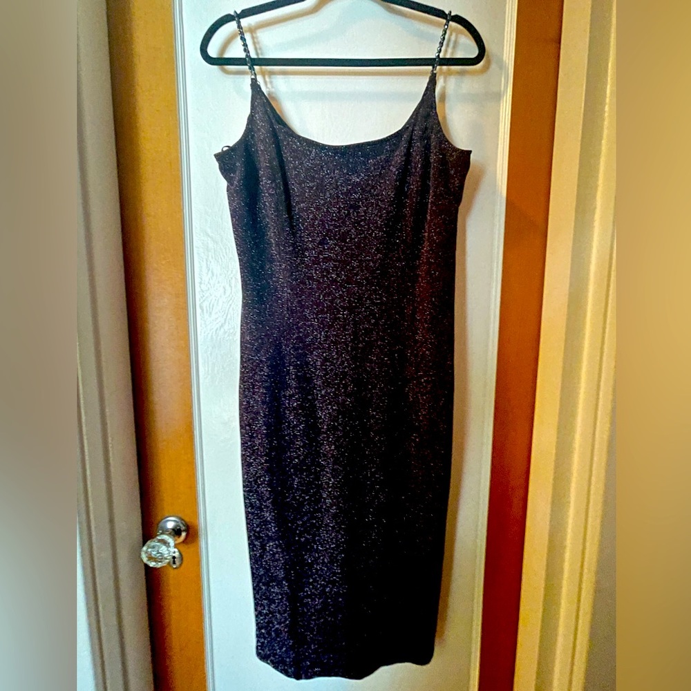 VTG Jessica McClintock Lurex Wiggle Dress Size 14